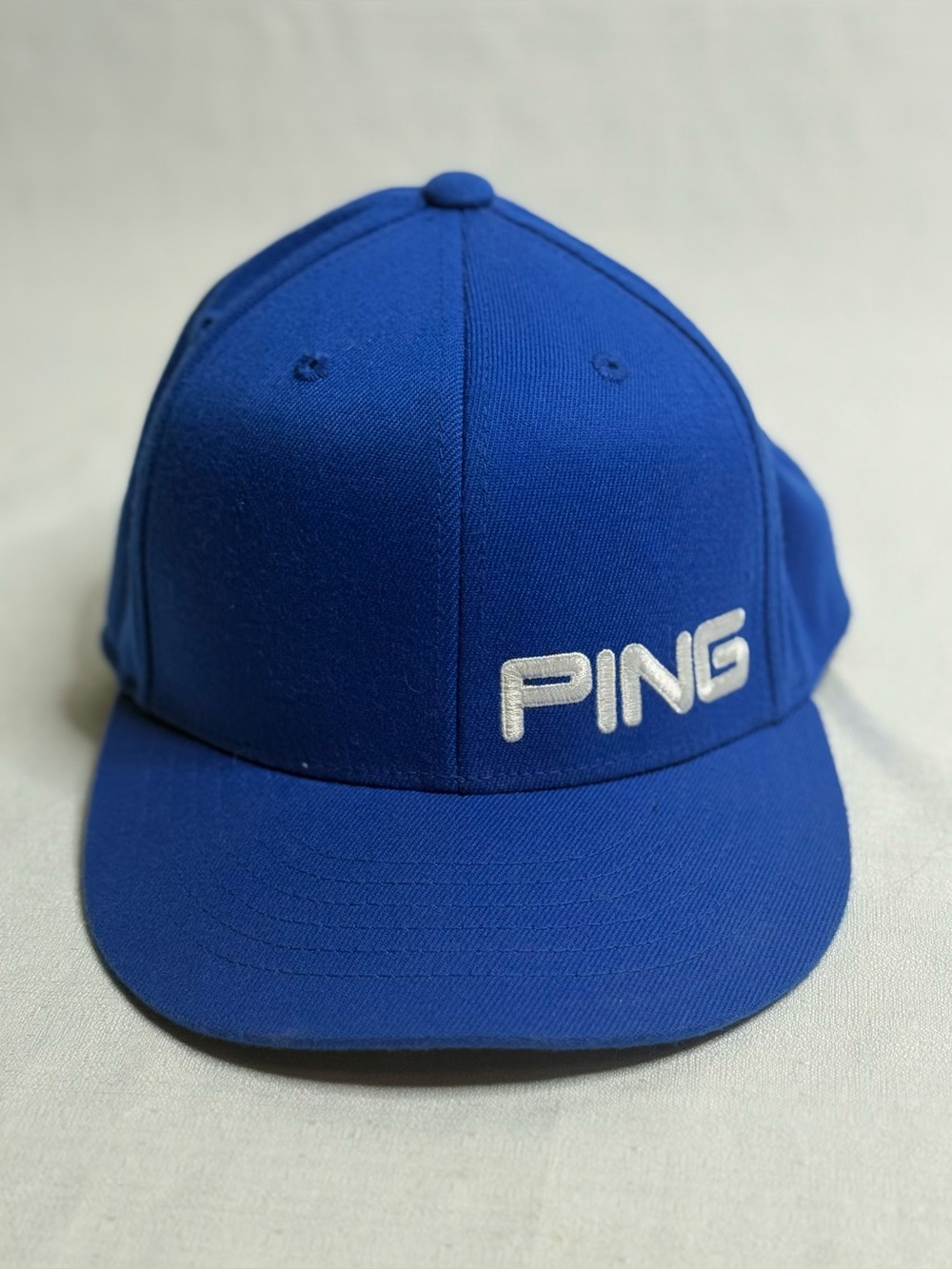 PING Golf Hat Blue Fitted FlexFit Embroidered Logo Cap Men’s S/M 6 1/2–6 7/8